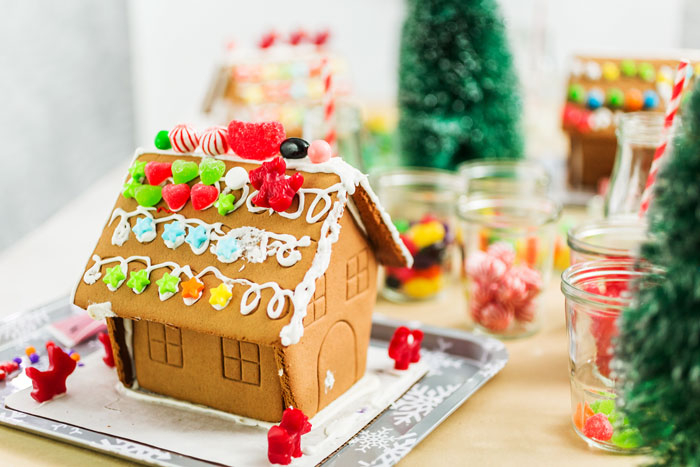 lovely hand decorated gingerbread house - holiday activities
